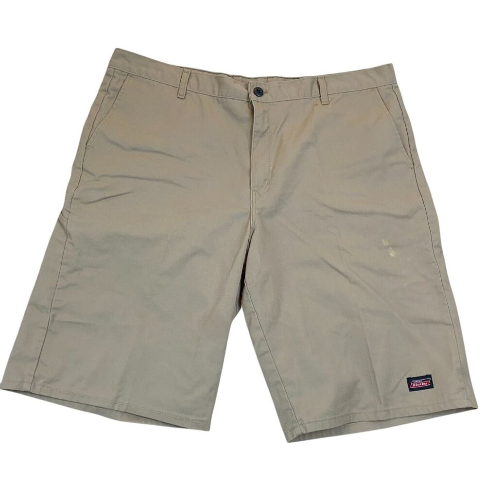 Dickies Mens Khaki Shorts Size W42 Cotton Blend Casual Wear